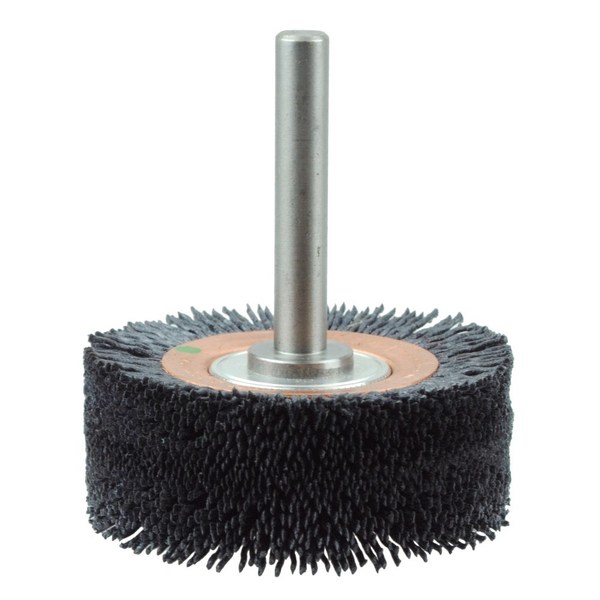 Weiler Bore-Rx 3" Dia   Brush Deburring .043/120CG Crimped Fill, 3/8" Stem 86151